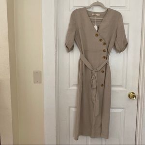 Million linen wrap button dress
